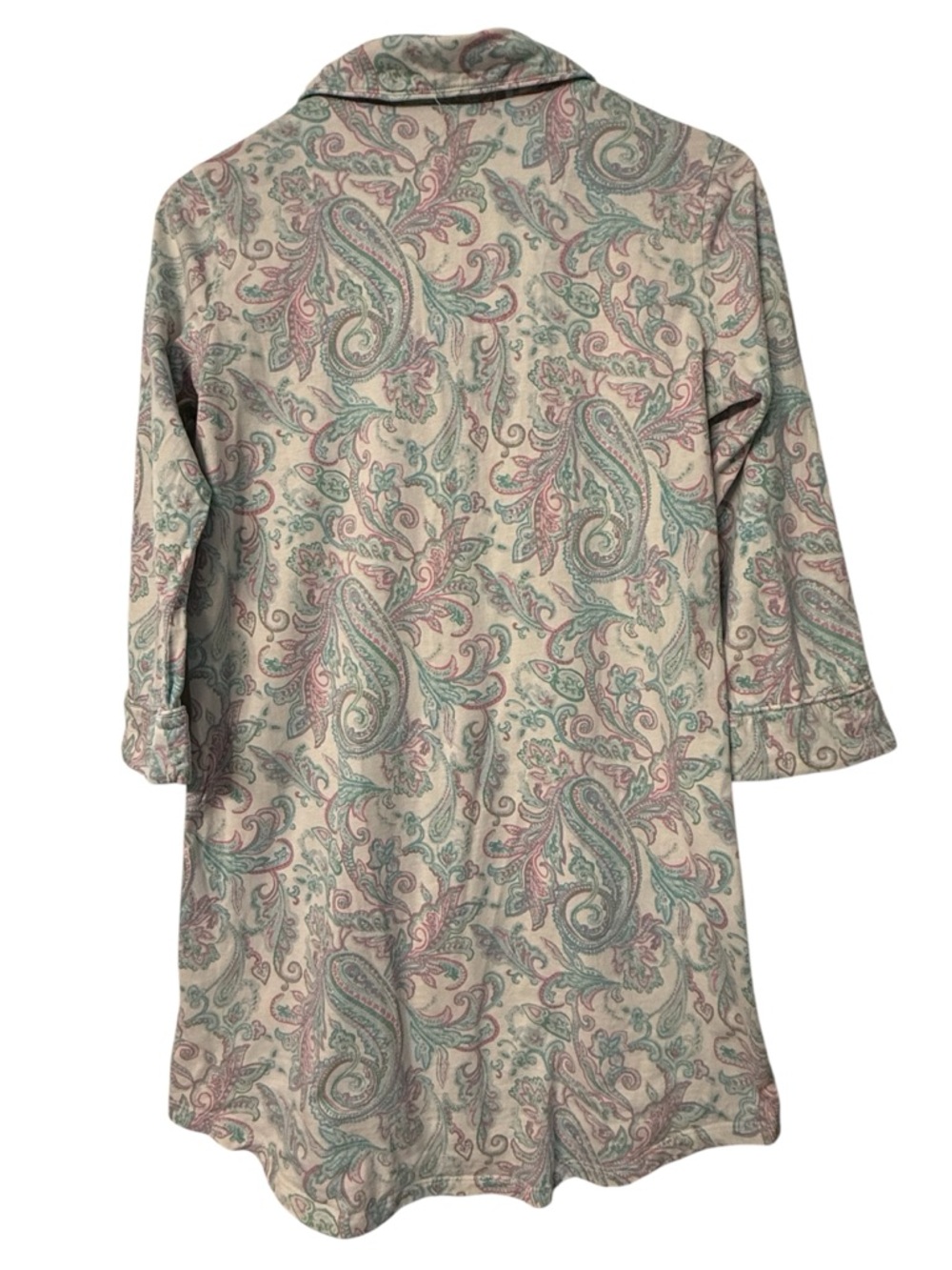 Lauren Ralph Lauren Paisley Nightshirt Small Cotton Button Front Sleep Shirt - Picture 3 of 5